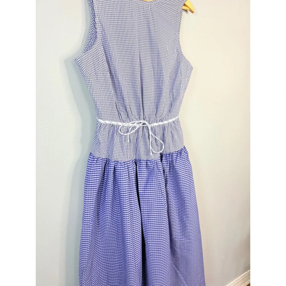 J.Crew Open-back dress in mixed gingham print Size 6 NWT